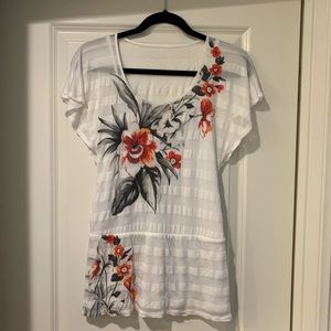WHBM flutter sleeve floral top with cami XS